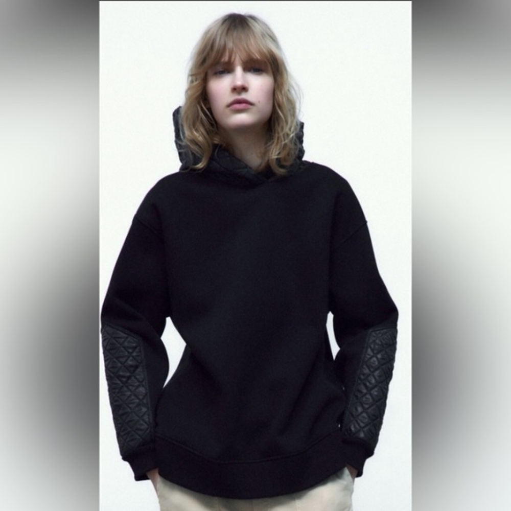 Zara combination quited sweatshirt M